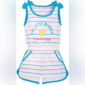The Little Mermaid Girls Striped Romper Cover-Up Size 7/8